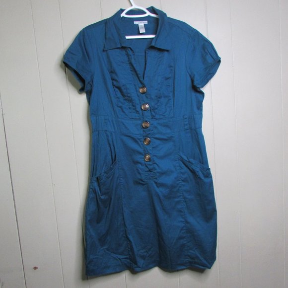 Amanda Lane Dress 16 Short Sleeve Turquoise Blue Green - Picture 1 of 12